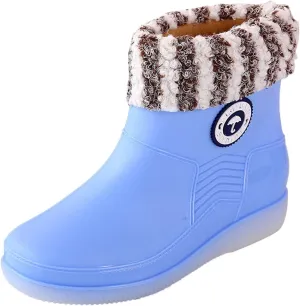 AMDBEL Rain Boots for Women 2024 Botas de lluvia para mujer impermeables, Women Rain Boots Black Waterproof Mid Calf Lightweight Cute Booties Fashion Out Work Outdoor Garden Shoes