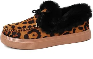 Ankle Boots For Women Comfy Snow Boots Winter Warm Short Booties Fur Lined Slip On Comfortable Warm Loafers Shoes