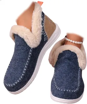 Ankle Boots For Women Comfy Winter Snow Boots Classic Fur Lined Slip On Fashion Casual Warm Comfortable Loafers Shoes