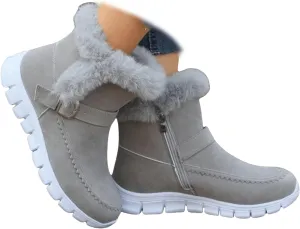 Ankle Boots For Women Comfy Winter Snow Boots Slip on Fur Lined Cold Weather Warm Comfortable Outdoor Loafers Shoes