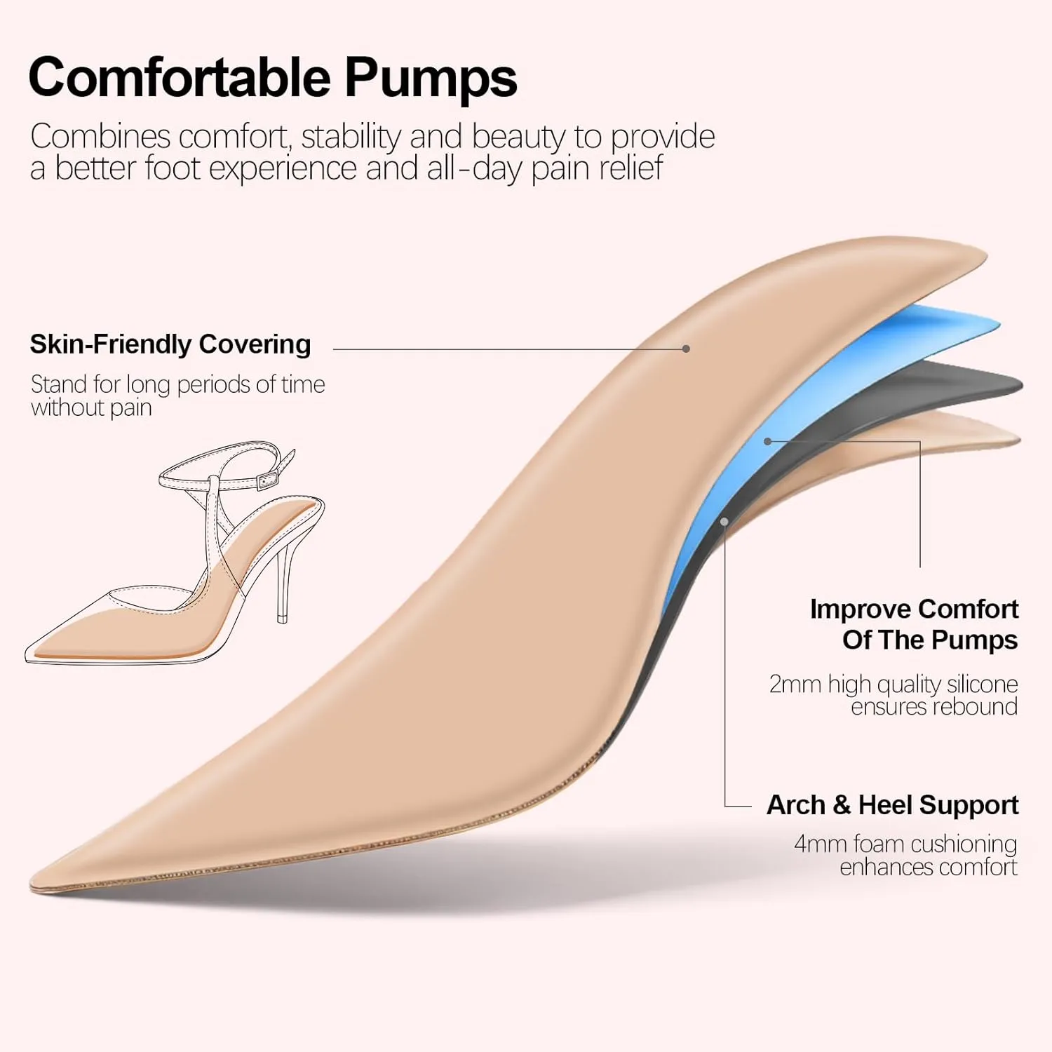Ankle Strap Heels Womens Closed Pointed Toe Pumps Buckle Slingback Heel Comfortable Dress Kitten Heels Sandals for Office Wedding Party Size 6-10