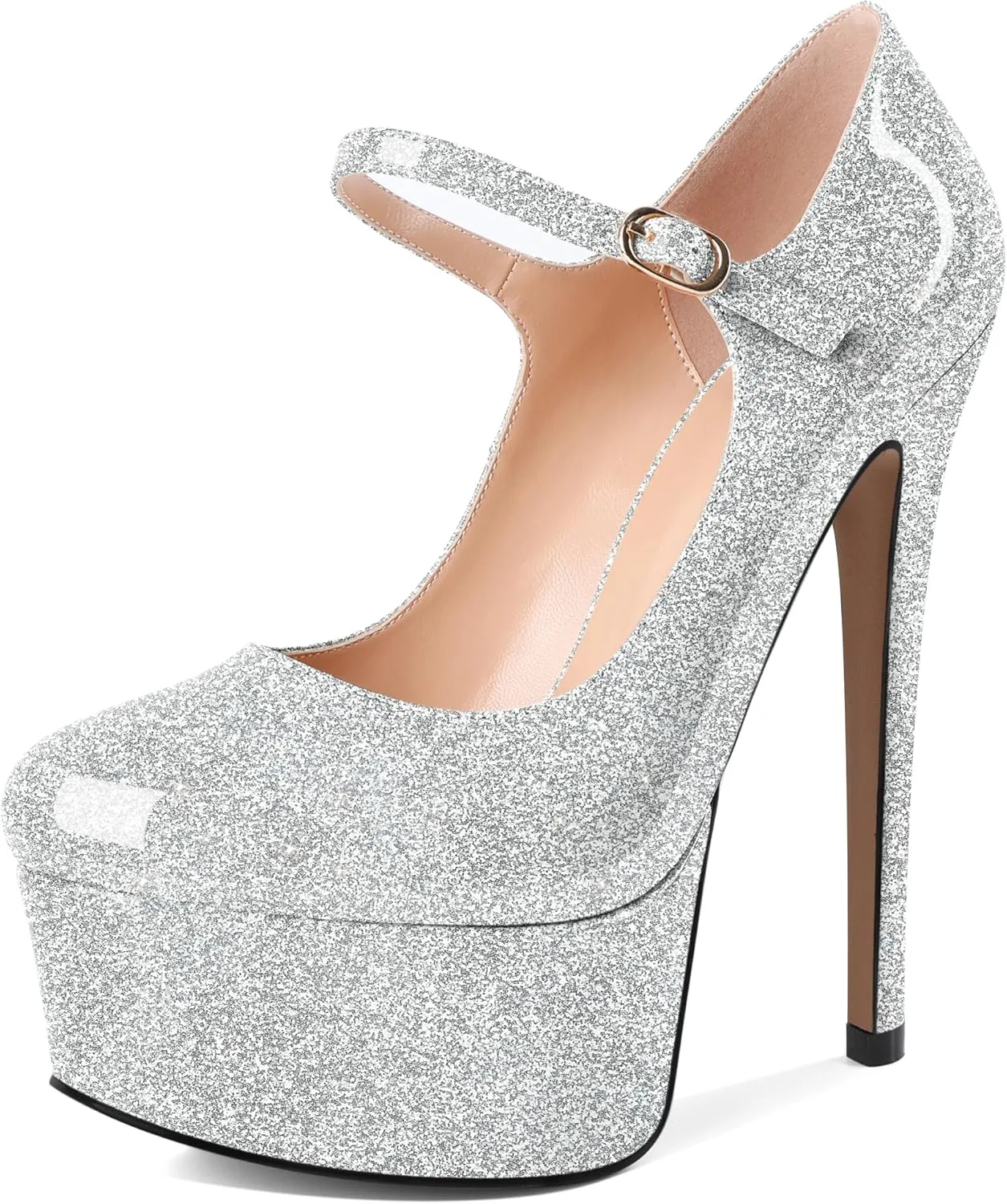 AUMOTED Women's Platforms Pumps 5.9 inch Stiletto High Heels Sexy Shoes for Wedding Party