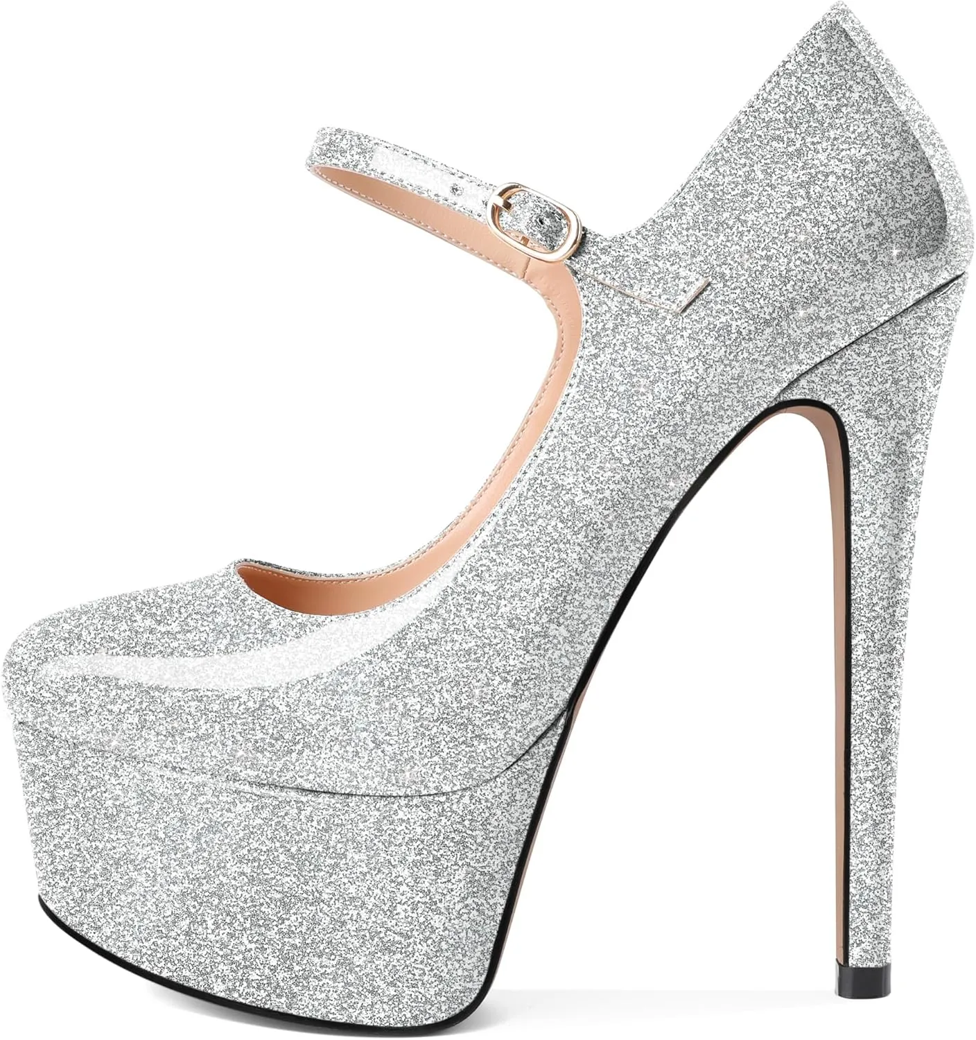 AUMOTED Women's Platforms Pumps 5.9 inch Stiletto High Heels Sexy Shoes for Wedding Party