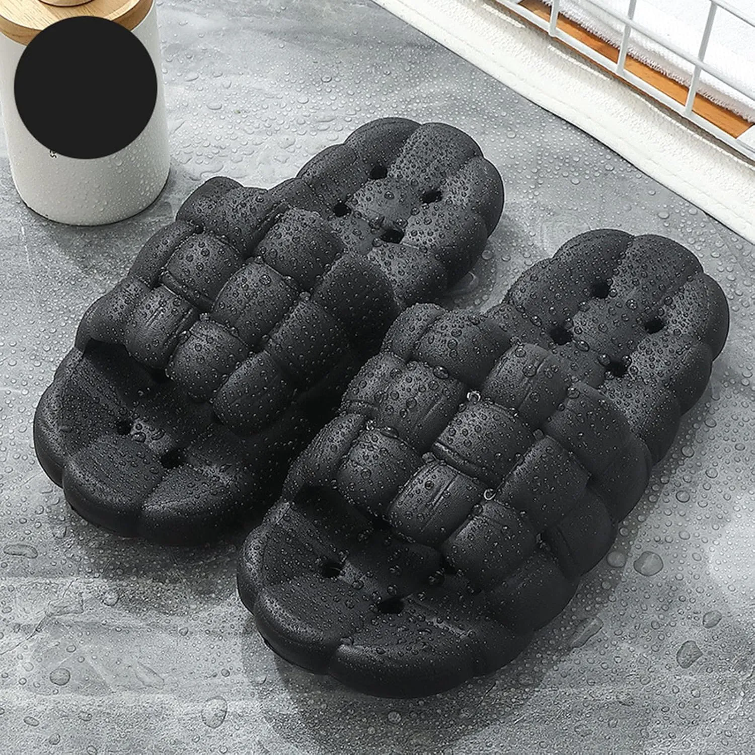 Bathroom Slippers Shower Slippers Bathroom Sandals Non Slip Quick Drying Cloud Slides for Women with Arch Support