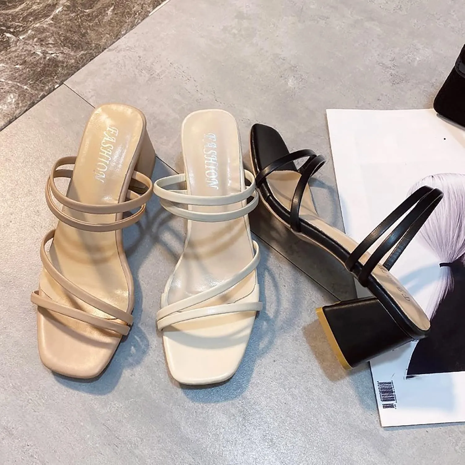 Block Heels for Women Square Open Toe Chunky Heels Ankle Strap Heeled Sandals Dress Party Prom Shoes Heels