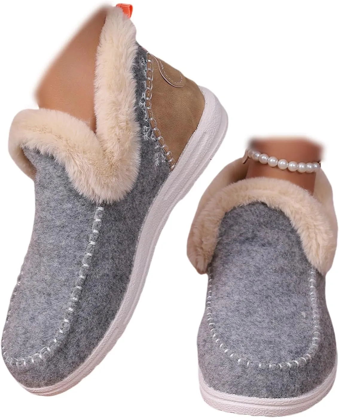Boots For Women Ankle Booties Dressy Warm Snow Winter Boots Flat Silp On Comfortable Casual Fashion Loafers Shoes