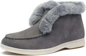 Boots For Women Ankle Booties Winter Snow Boots Warm Comfortable Slip On Outdoor Fur Lined Thickening Loafers Shoes