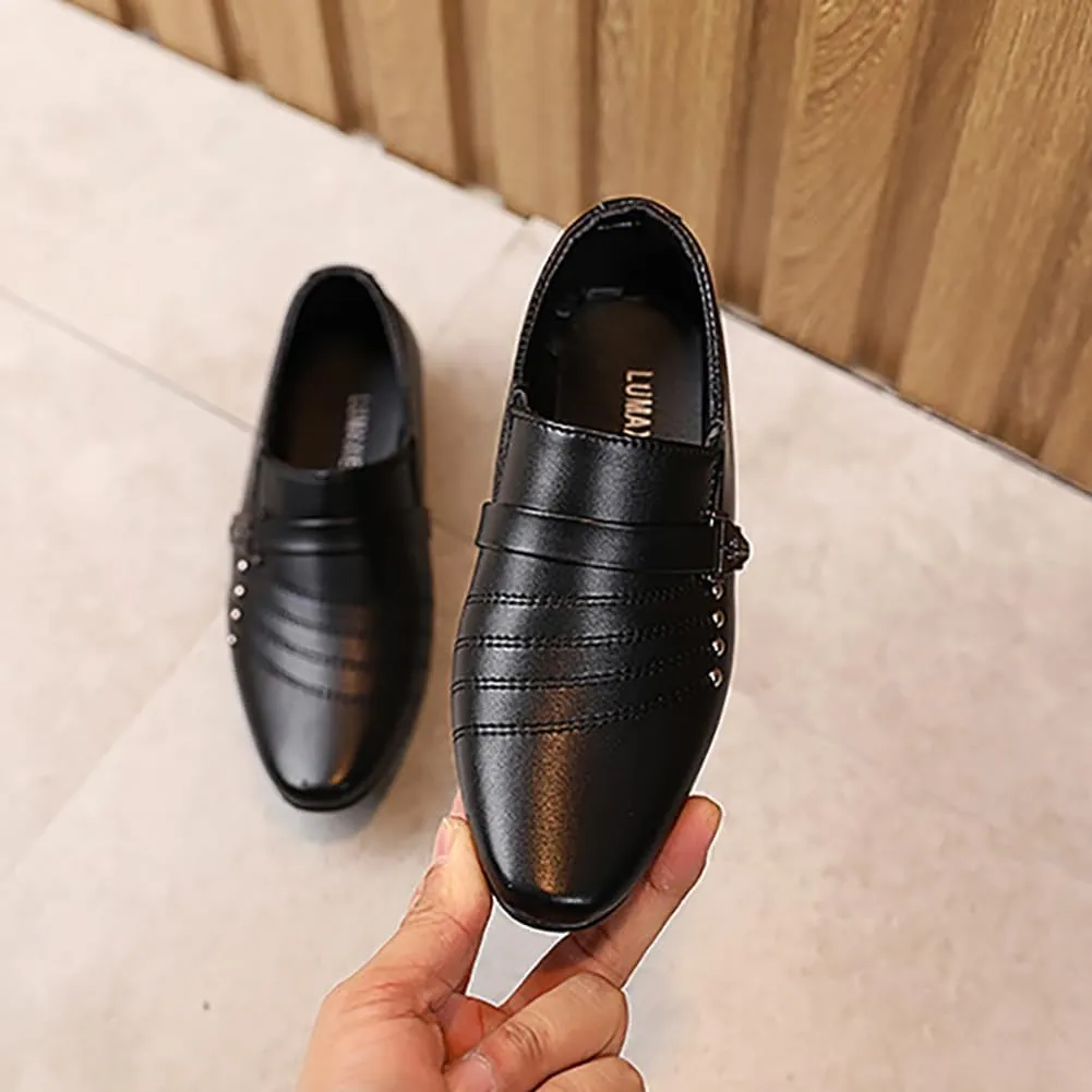 Boys Classic PU Leather School Uniform Oxfords Casual Dress Shoes Loafers Flats