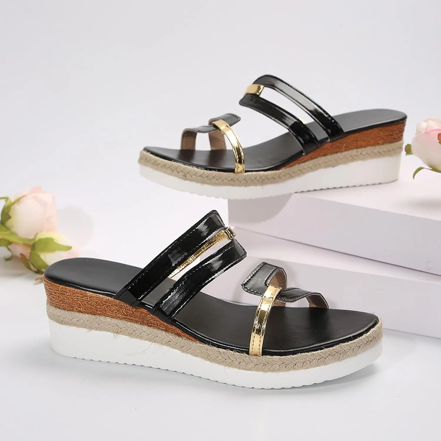 Breathable Summer Sandals for Women Recovery Slides Sandals Walking Sandals Casual Non Slip Wedge Sandals