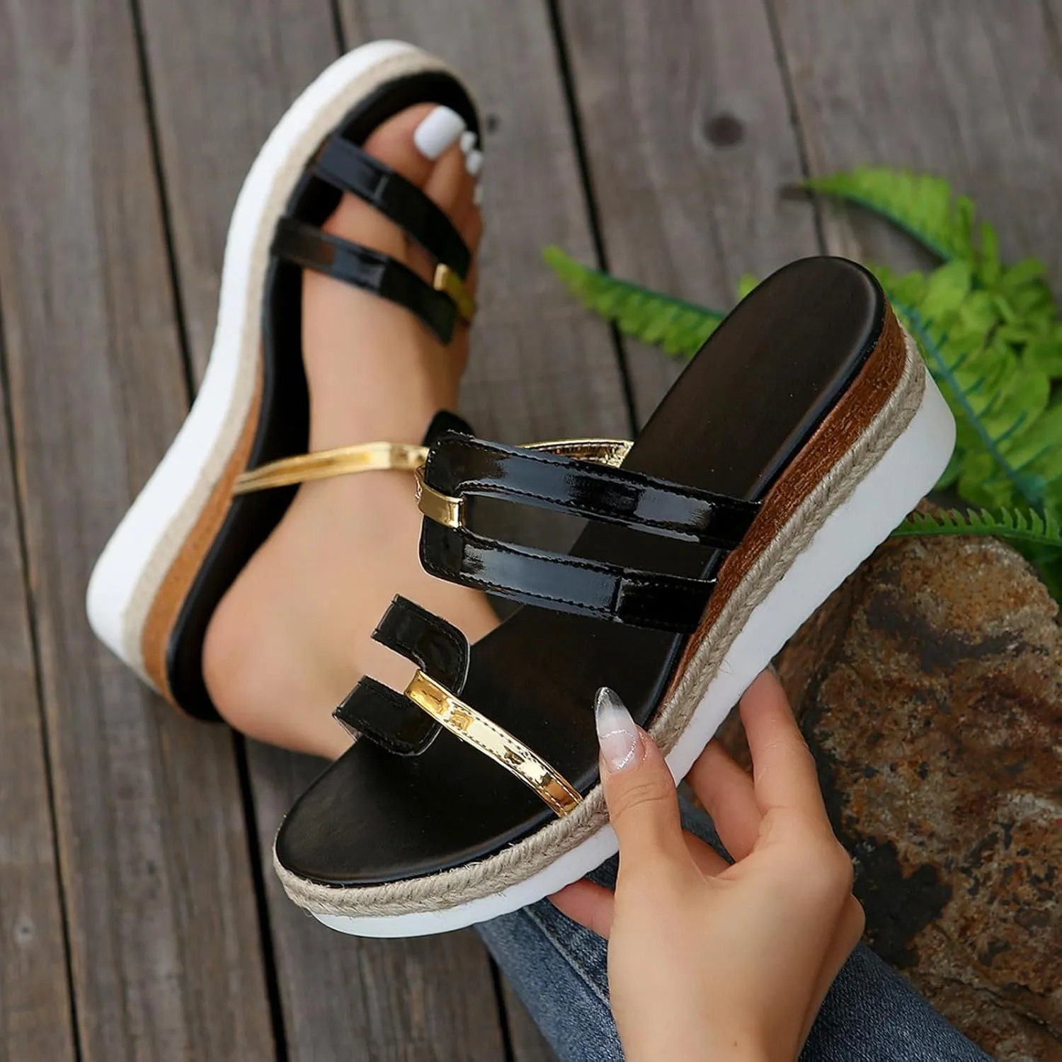 Breathable Summer Sandals for Women Recovery Slides Sandals Walking Sandals Casual Non Slip Wedge Sandals