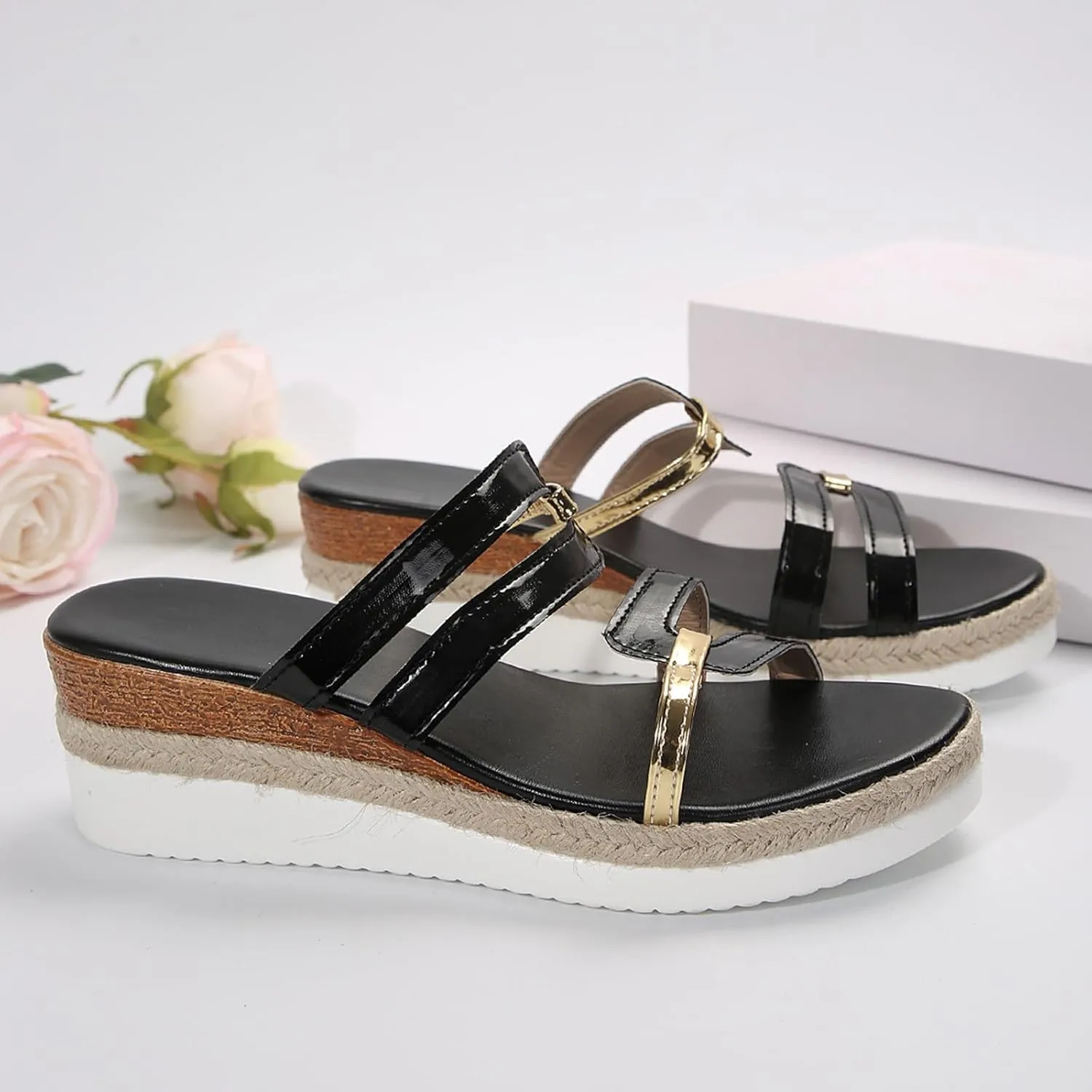Breathable Summer Sandals for Women Recovery Slides Sandals Walking Sandals Casual Non Slip Wedge Sandals