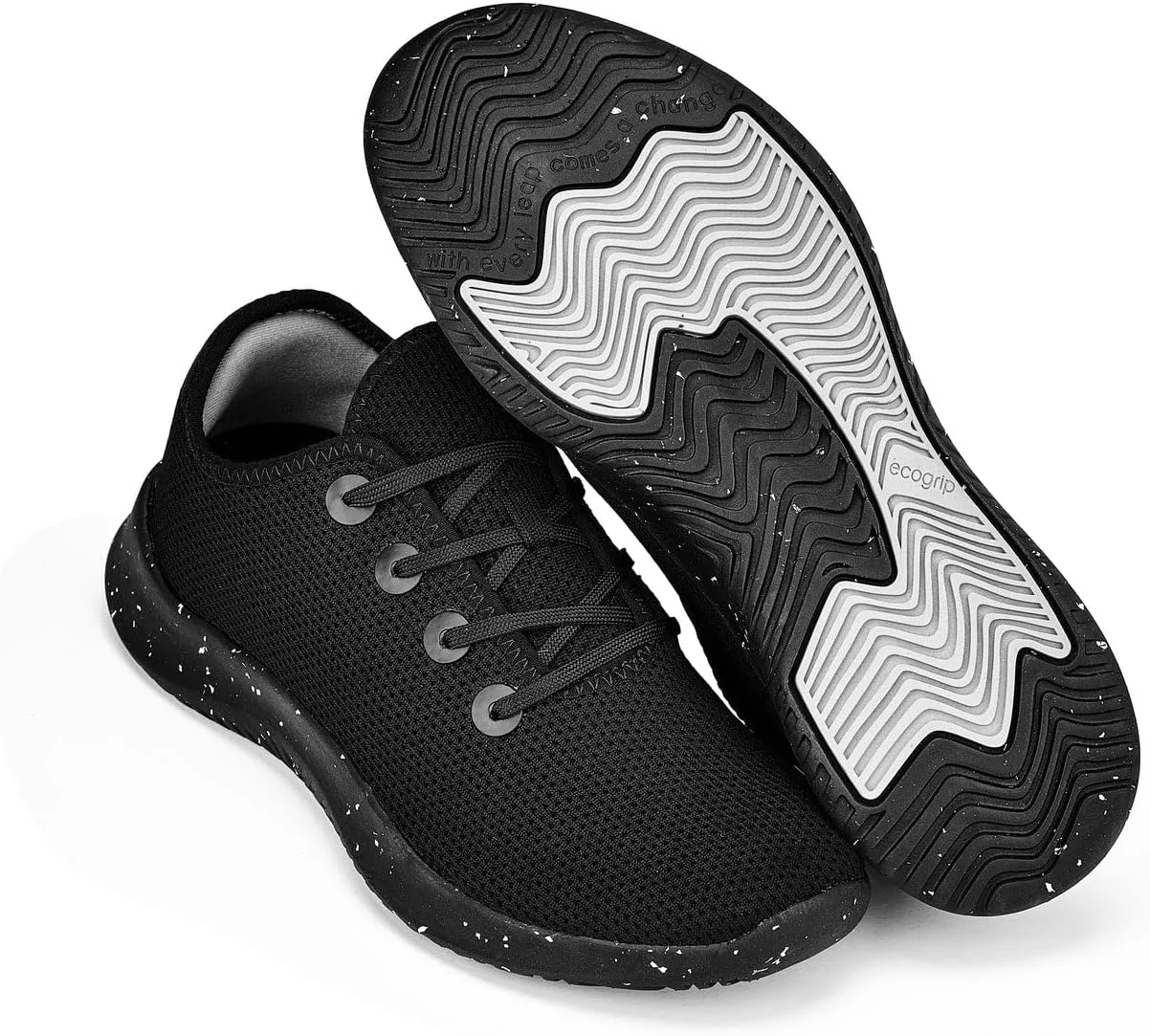 CALTO Men's Invisible Height Increasing Elevator Shoes - Ultra Lightweight Knitted Sporty Sneakers - 2.4 Inches Taller