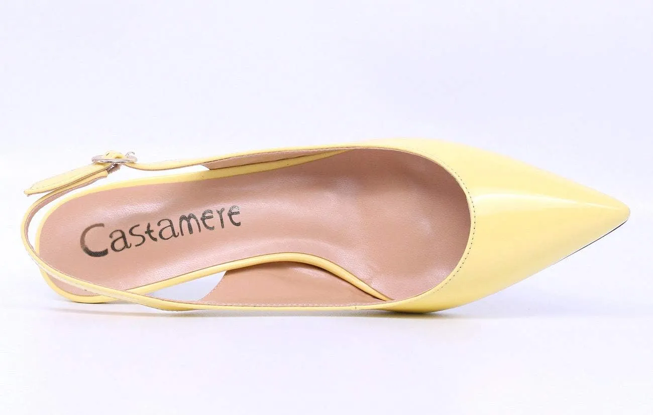 Castamere Womens Slingback Kitten Heels Ankle Strap Pumps Pointed Toe Sandals with Buckle 6.5CM Heels
