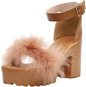 Chunky Heels for Women Platform High Heel Sandals Open Toe Block Heels Shoes Ankle Strap Dress Wedding Party Pumps Shoes