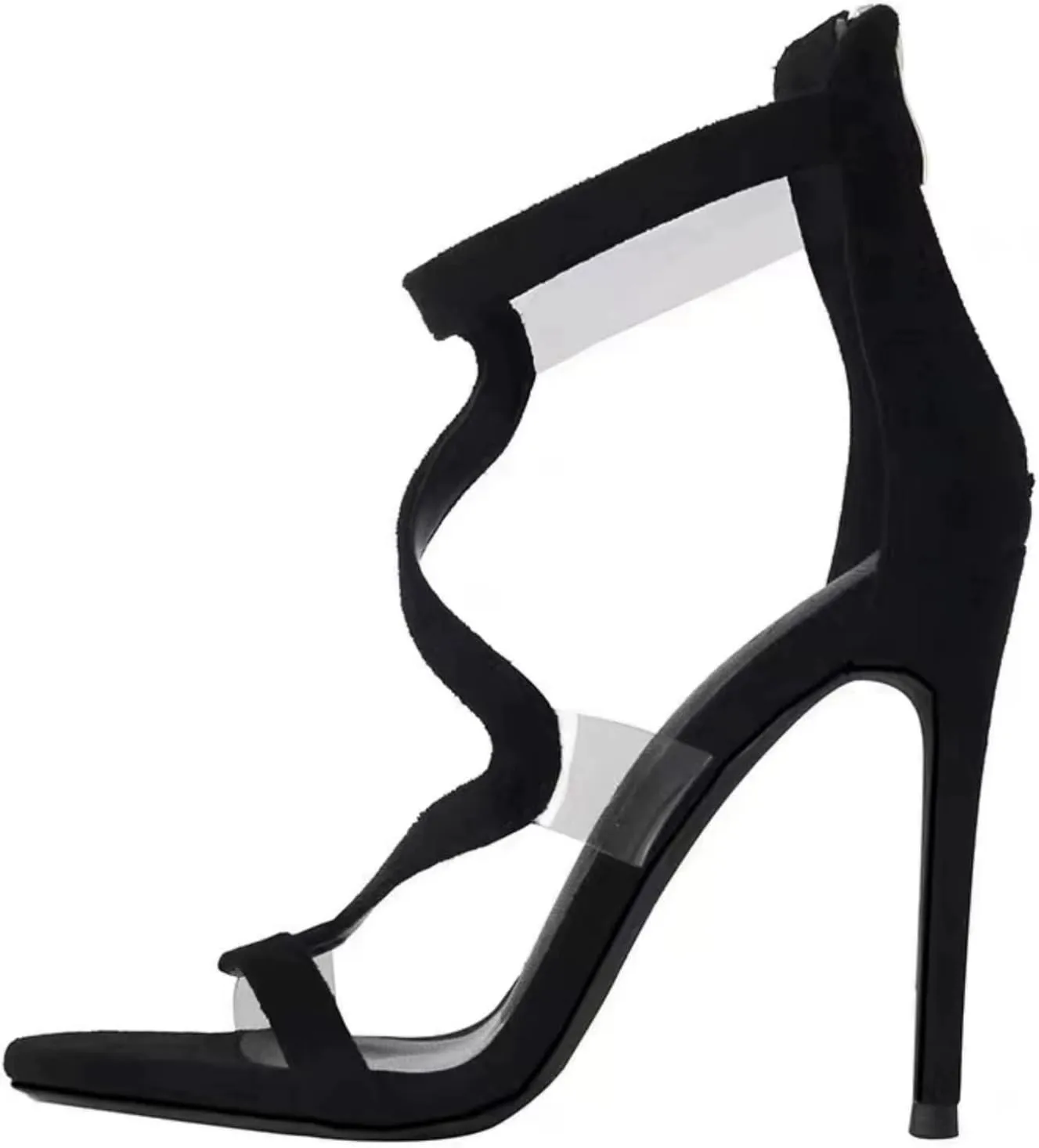 Clear for Women Platform Heeled Stiletto Sandals Round Open Toe Slip on Party High Heels Slippers