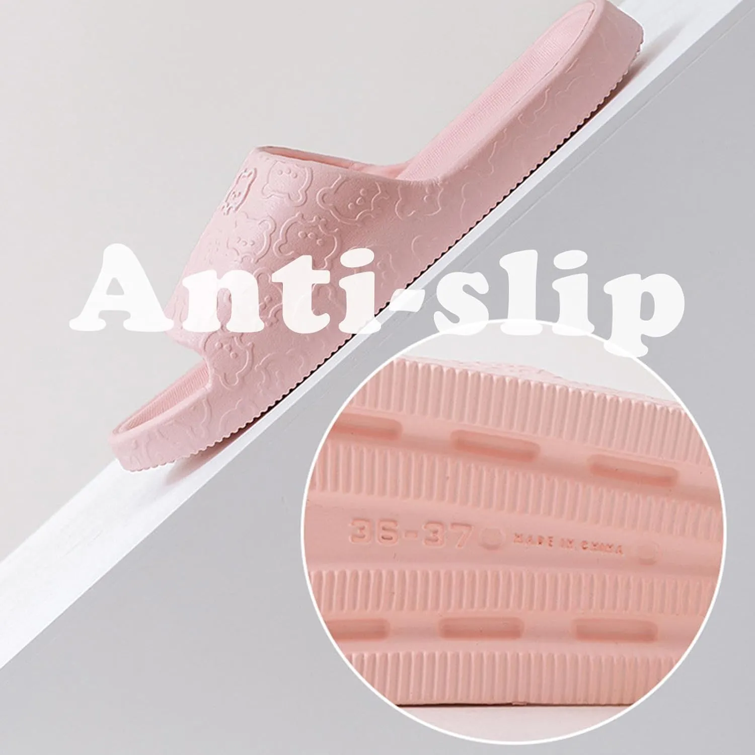 Cloud Slides for Women and Men, Unisex Adult Slides Slippers, Non-Slip Quick Drying Soft Lightweight Shower Shoes