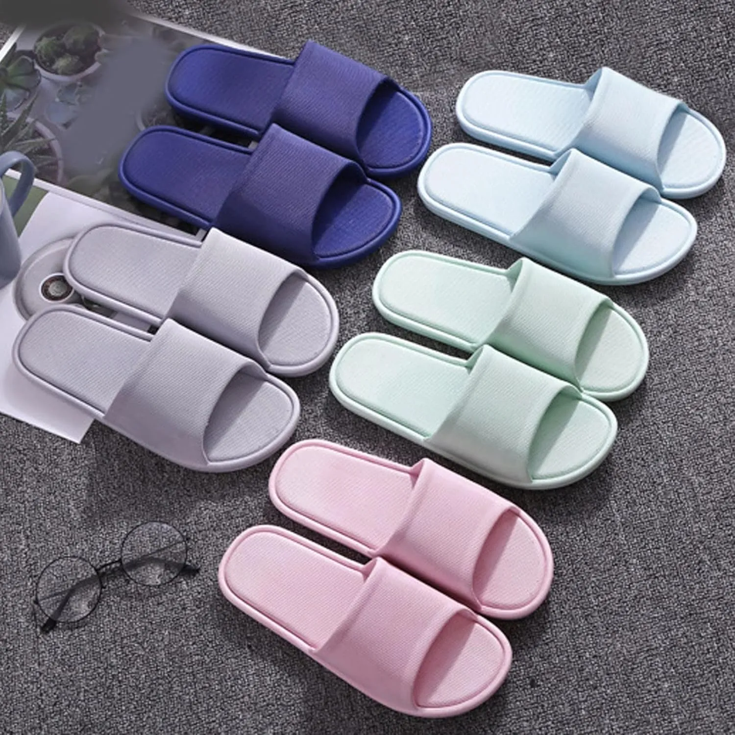 Cloud Slides Mens Quick Drying Shower Slippers with Open Toe Non Slip Summer Bathroom Indoor House Slippers with Drain Holes