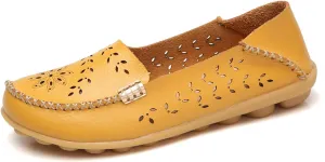 Comfort Loafers for Women Shoes Comfortable Casual Walking Boat Shoes Round Toe Non Slip Sandals Comfort Soft Sole Office Flat Loafer Cute Leather Walking Shoe