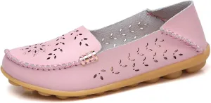 Comfort Loafers for Women Shoes Comfortable Casual Walking Boat Shoes Round Toe Non Slip Sandals Comfort Soft Sole Office Flat Loafer Cute Leather Walking Shoe