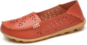 Comfort Loafers for Women Shoes Comfortable Casual Walking Boat Shoes Round Toe Non Slip Sandals Comfort Soft Sole Office Flat Loafer Cute Leather Walking Shoe