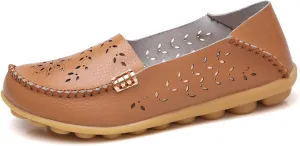 Comfort Loafers for Women Shoes Comfortable Casual Walking Boat Shoes Round Toe Non Slip Sandals Comfort Soft Sole Office Flat Loafer Cute Leather Walking Shoe