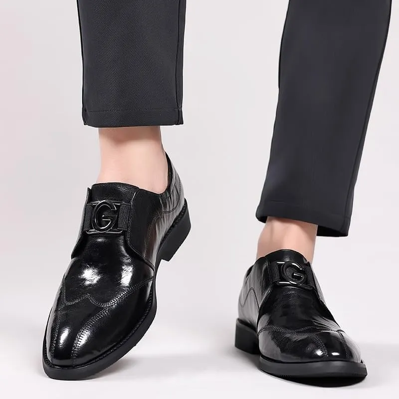 Contemporary Plain Toe Men's Derby Shoes Soft Cushioning Formal Church Ceremonies Job Interviews Non-Slip Leather Sole