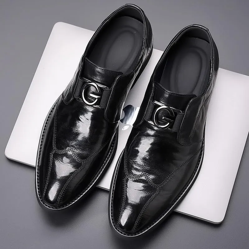 Contemporary Plain Toe Men's Derby Shoes Soft Cushioning Formal Church Ceremonies Job Interviews Non-Slip Leather Sole