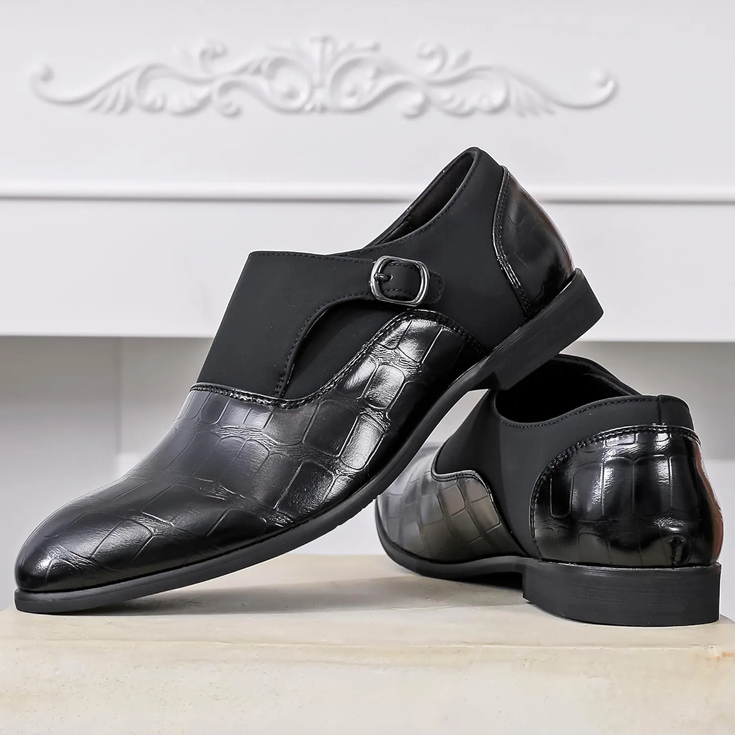 COSIDRAM Men's Dress Shoes Oxfords Slip on Classic Modern Formal Leather Shoes Casual Loafers