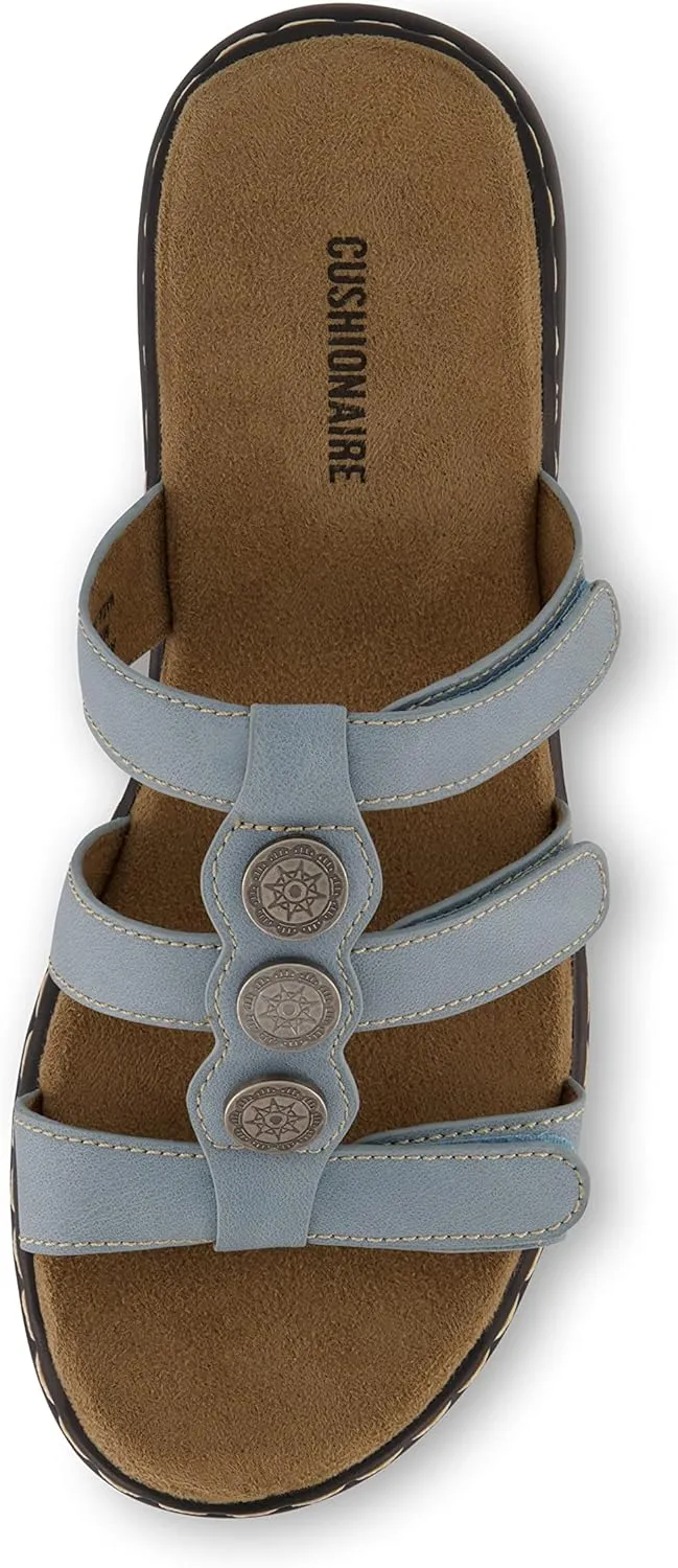 CUSHIONAIRE Women's Bowen Comfort Footbed Sandal with Adjustable Straps and  Comfort