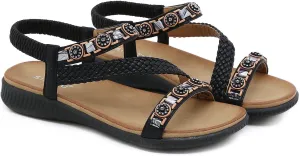 DKCHENH Women's Summer Sandals Beach Wedge Sandals Casual Comfort Flat Sandals.