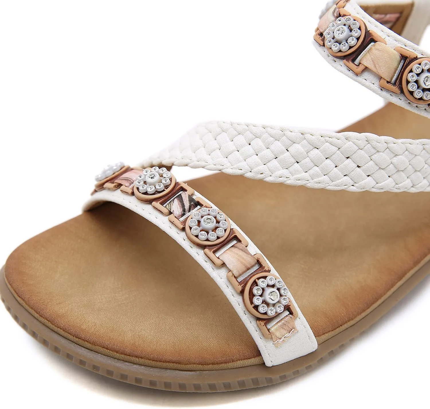 DKCHENH Women's Summer Sandals Beach Wedge Sandals Casual Comfort Flat Sandals.