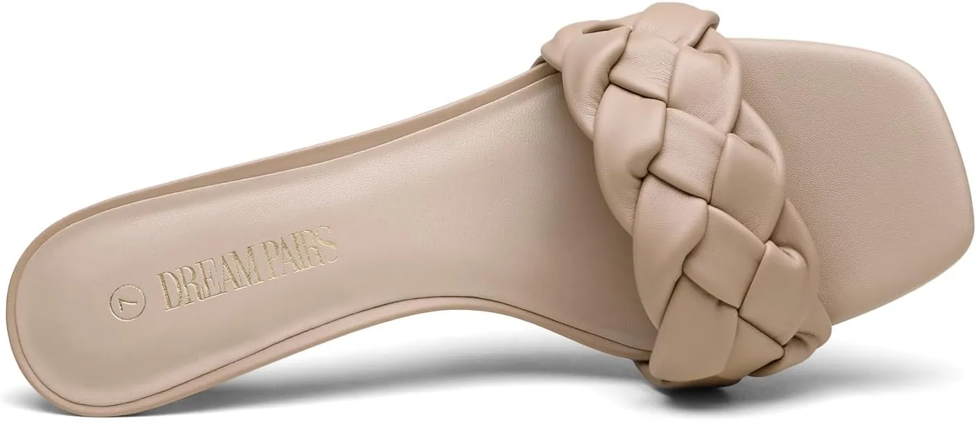 DREAM PAIRS Women’s Stilettos Heels Open Square Toe Comfort Low Kitten Heels Sexy Dress Pumps Sandals Evening Party Prom Dance Shoes