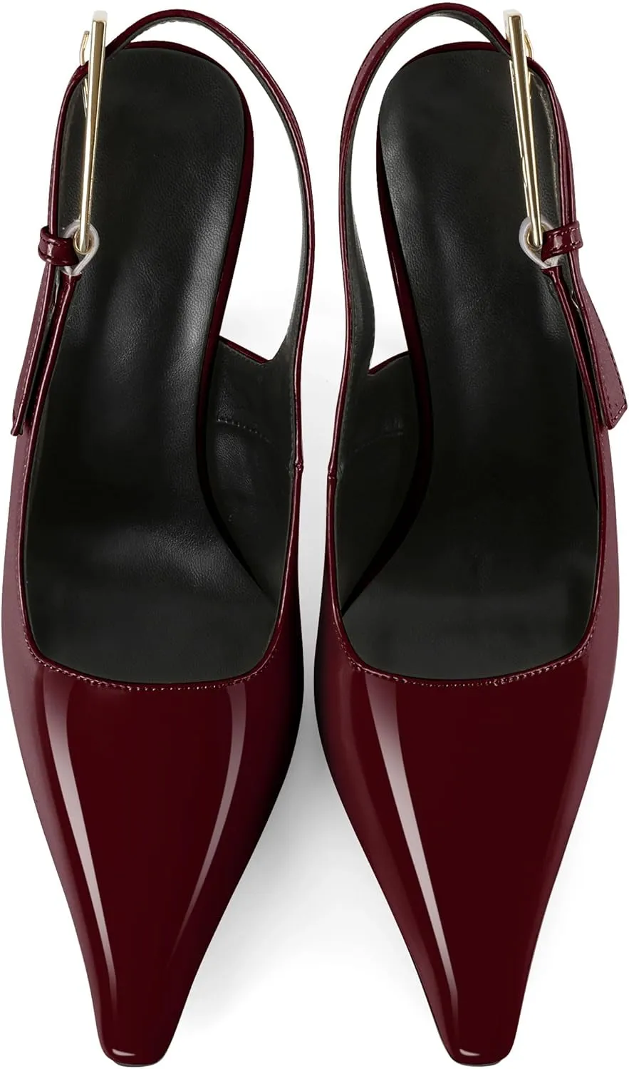 Esvowido Women's Slingback High Heel Pumps Square Pointed Toe Comfort Heels for Women 4" Stiletto Dress Shoes Slip On High Heel Pumps Shoes