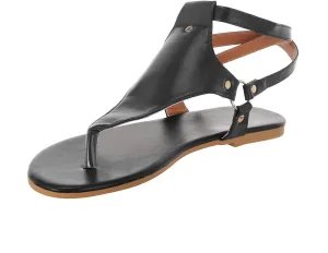 FABIURT Sandals for Women Roman Sandals Slip-On Ankle Strap Flip Flop Open Toe Casual Summer Beach Gladiator Flat Sandal