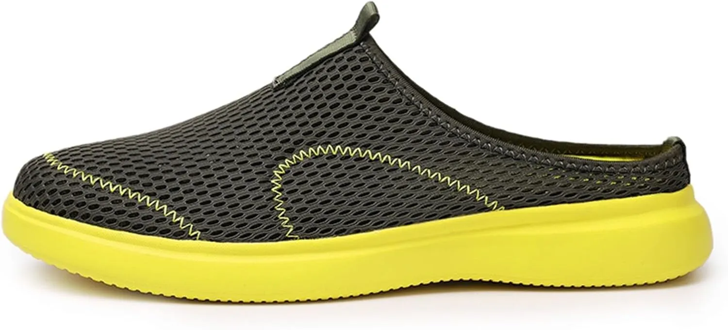 Fashion Summer Men Casual Shoes Breathable Mesh Shallow Wear Lightweight Casual Half Slippers Canvas Shoes Men