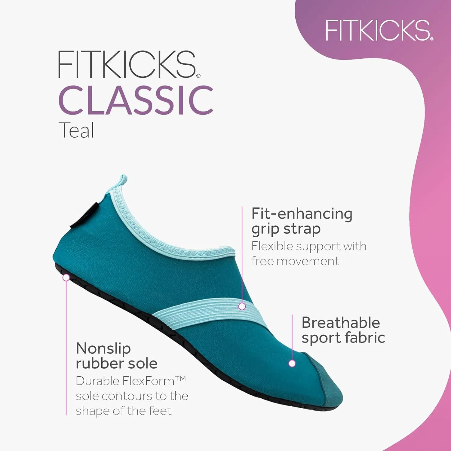 FITKICKS Original Women's Foldable Active Lifestyle Minimalist Footwear Barefoot Yoga Sporty Water Shoes