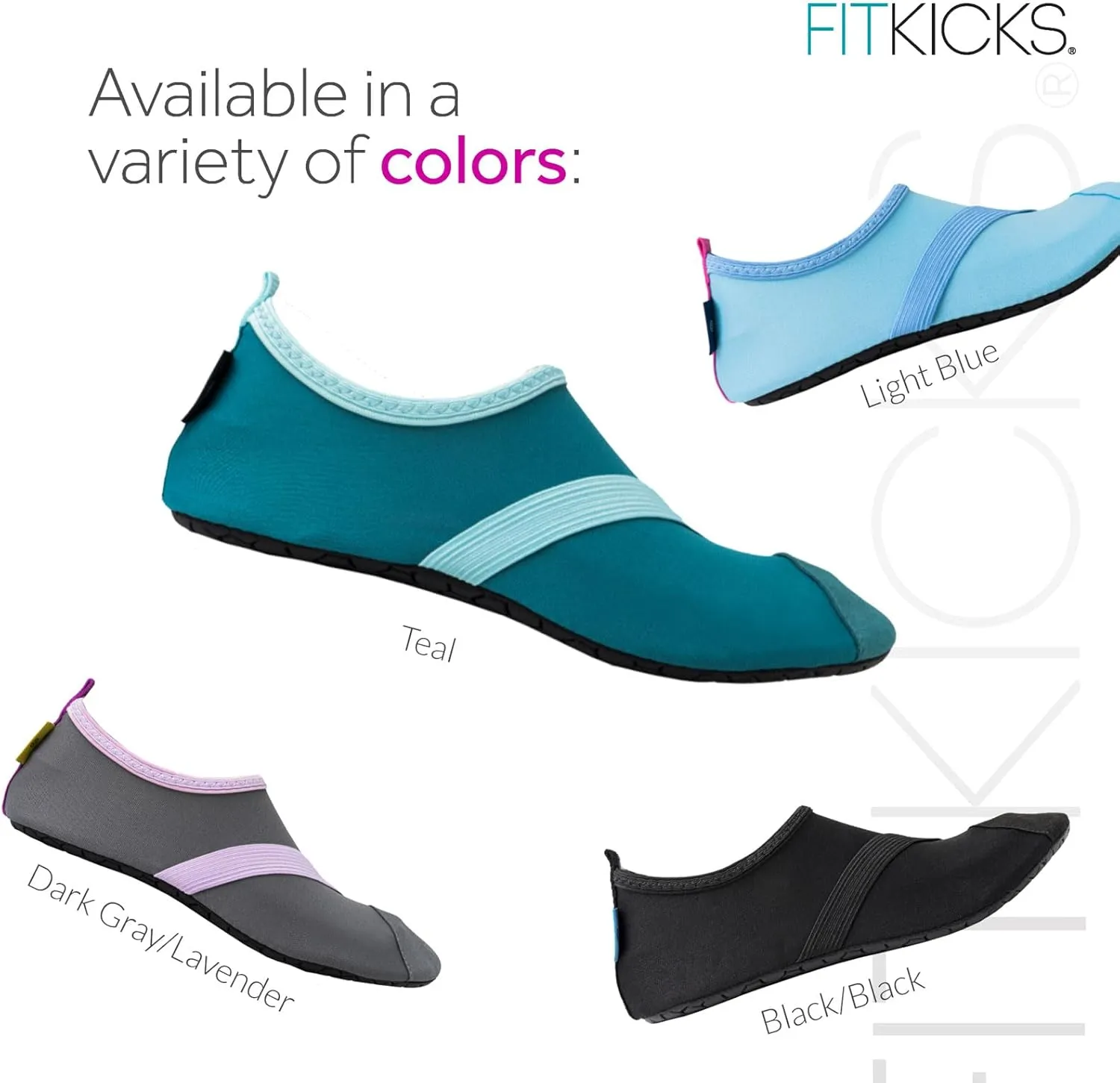 FITKICKS Original Women's Foldable Active Lifestyle Minimalist Footwear Barefoot Yoga Sporty Water Shoes