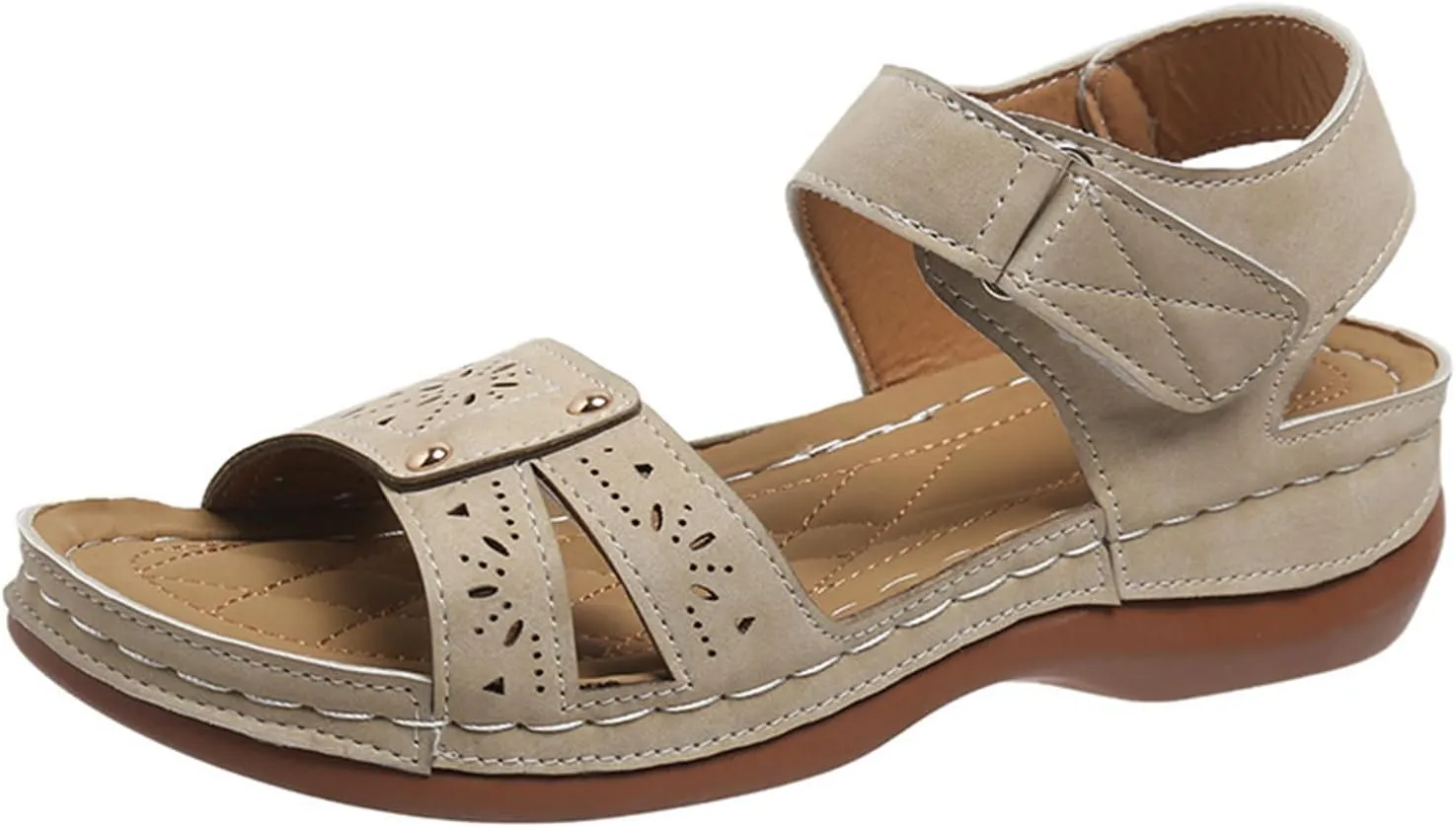 Flat Sandals for Women Dressy 2025 Open Toe Ankle Strap Wedge Sandal Casual Summer Comfortable Arch Support Going Out Shoes