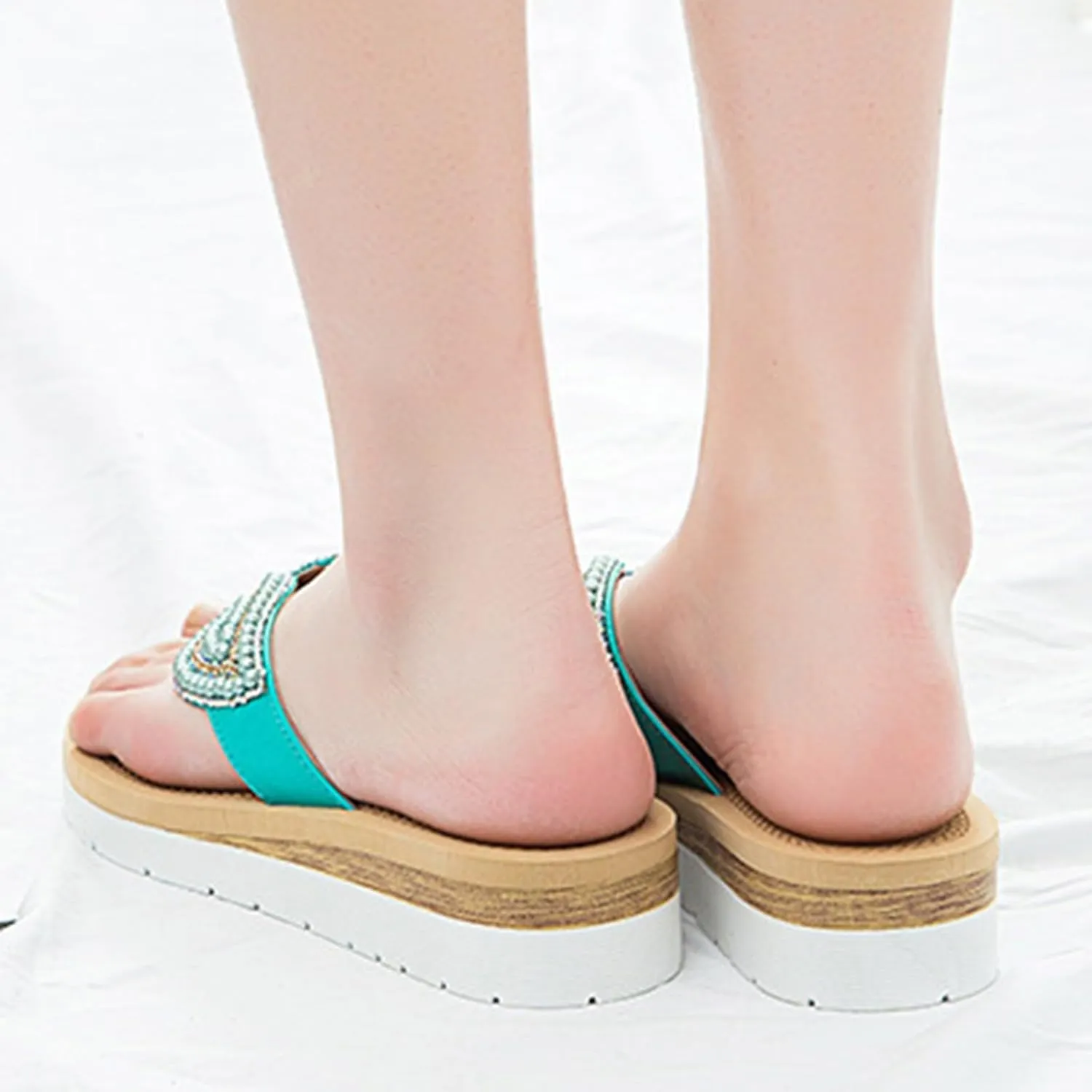 Flip Flops for Women Bohemia Slides Walking Sandals Summer Beach Slippers Comfortable Slip on Dressy Flip Flops