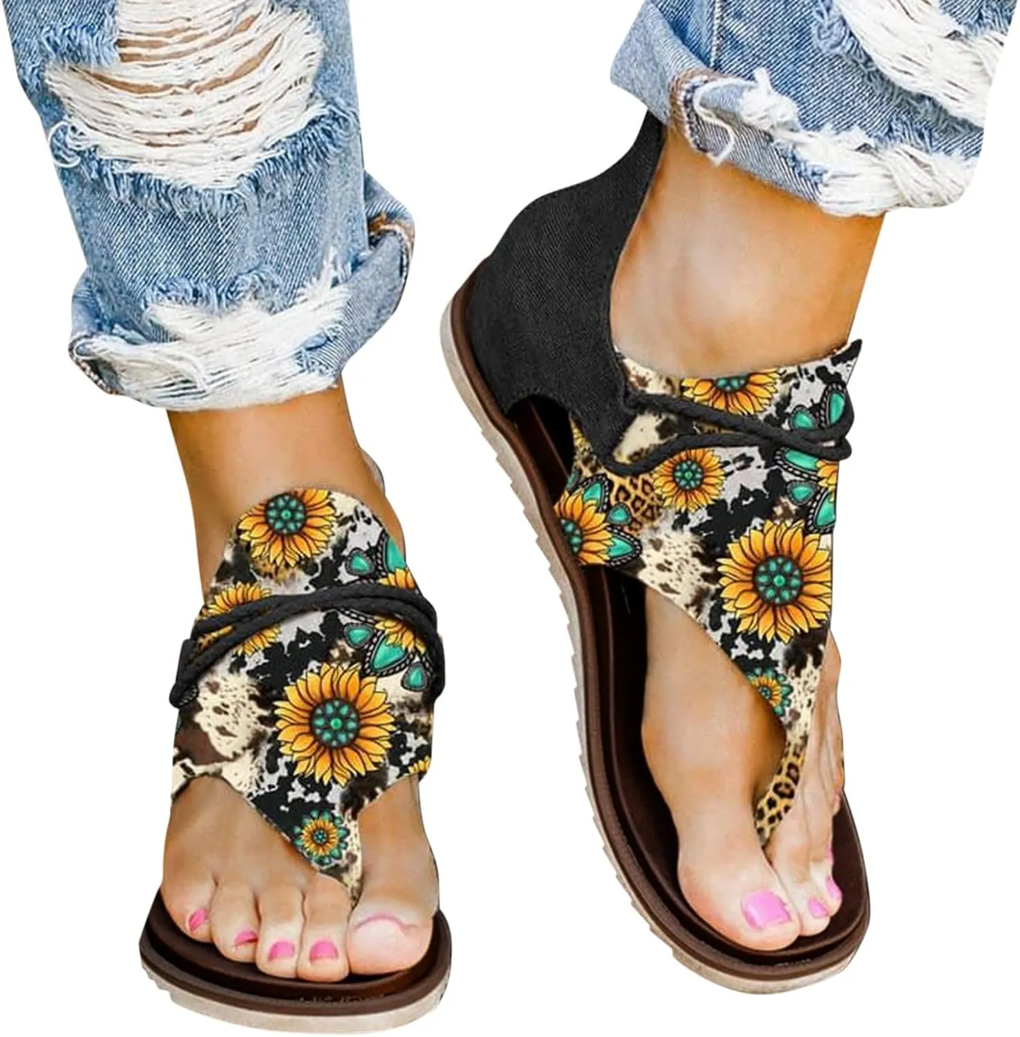 Flip Flops Women Women's Comfort Lightweight Casual Sandals Beach Sandal Strap Sandal for Women