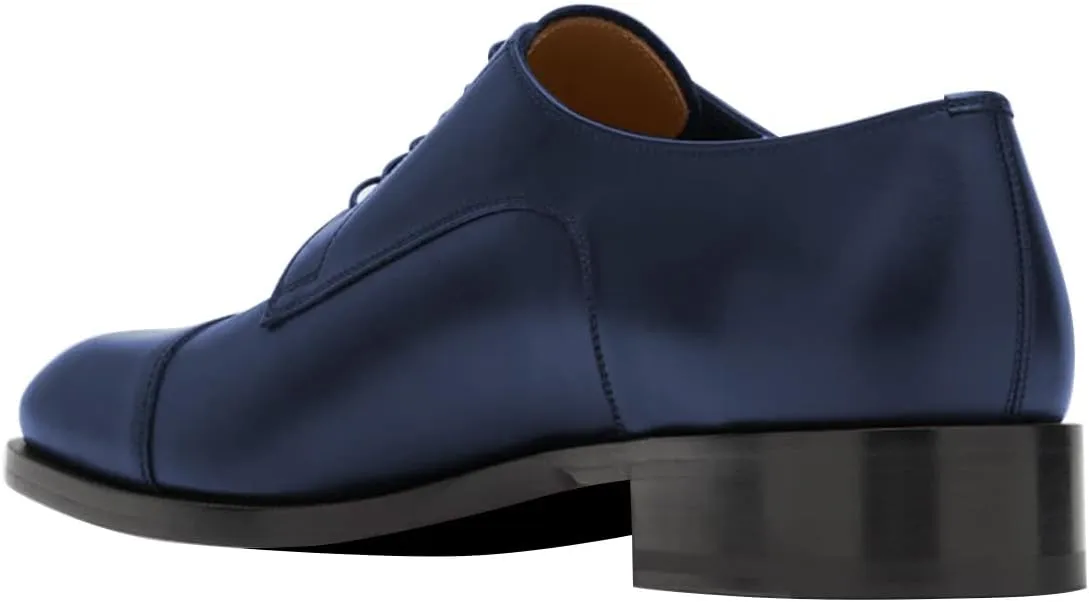 FSJ Men's Cap Toe Oxford Lace-up Low Stacked Heel Modern Wingtip Formal Business Casual Dress Shoes Size 4-16 US
