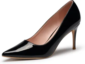 GENSHUO High Heels Pumps for Women Closed Toe 3 Inch Stillettos Heels Dress Shoes