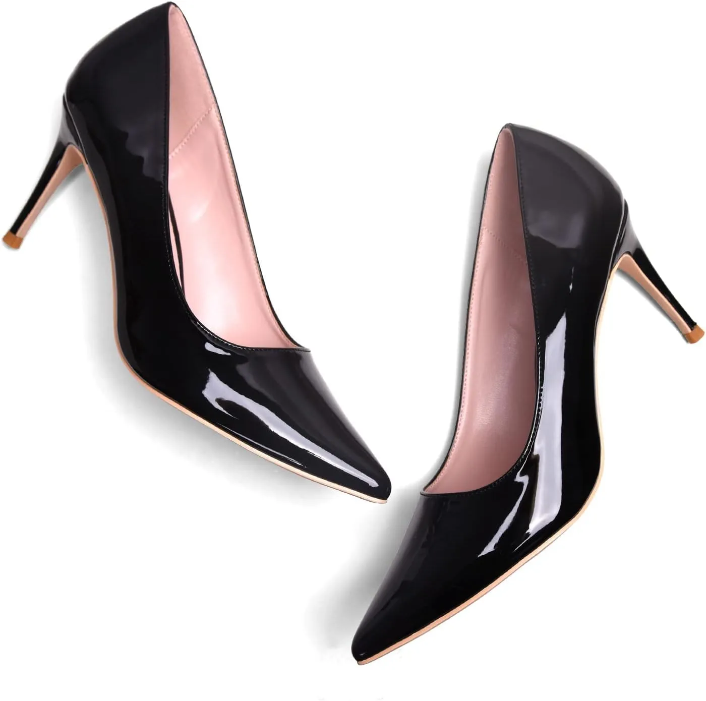 GENSHUO High Heels Pumps for Women Closed Toe 3 Inch Stillettos Heels Dress Shoes