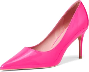 GENSHUO High Heels Pumps for Women Closed Toe 3 Inch Stillettos Heels Dress Shoes