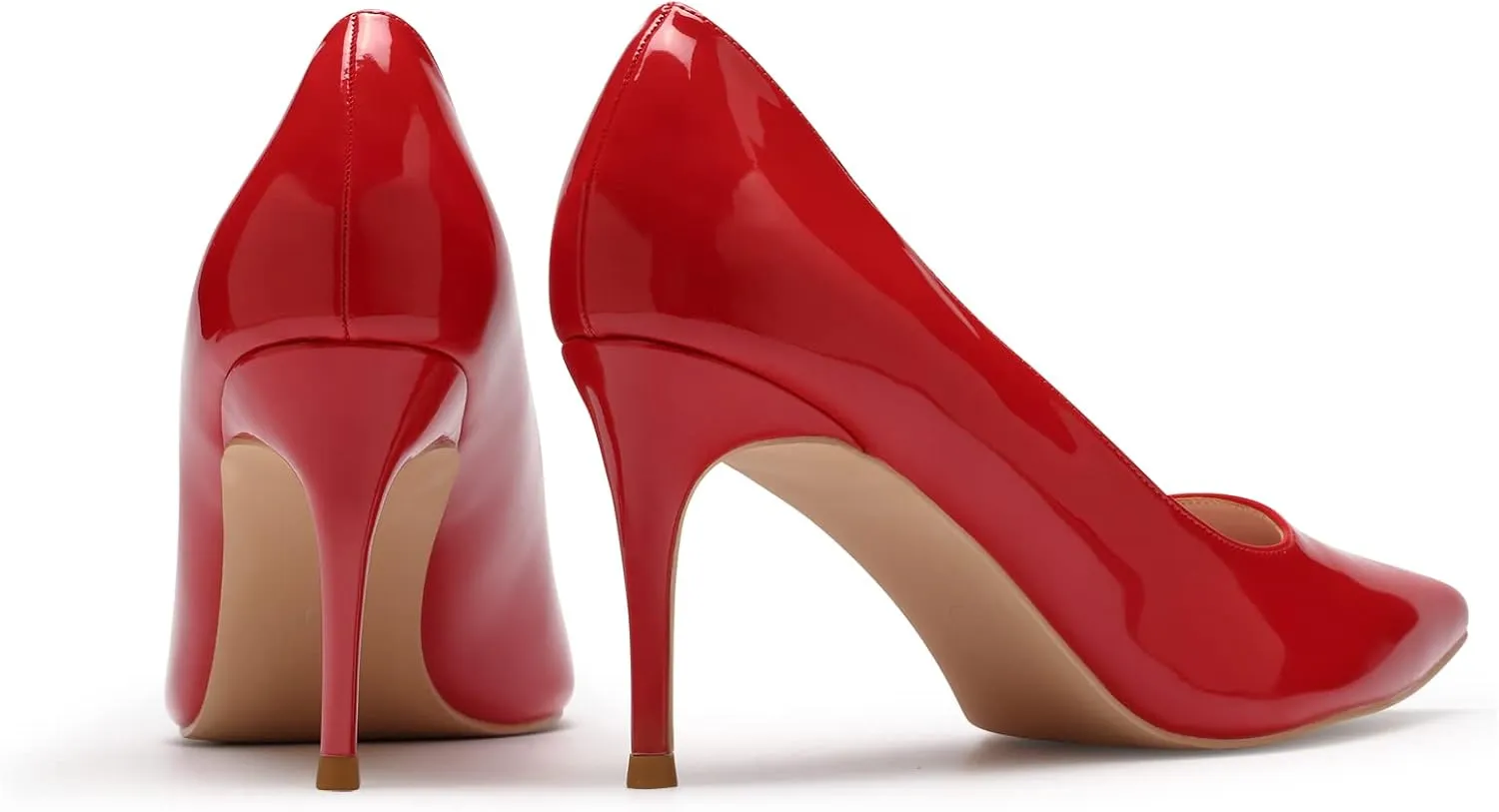 GENSHUO High Heels Pumps for Women Closed Toe 3 Inch Stillettos Heels Dress Shoes
