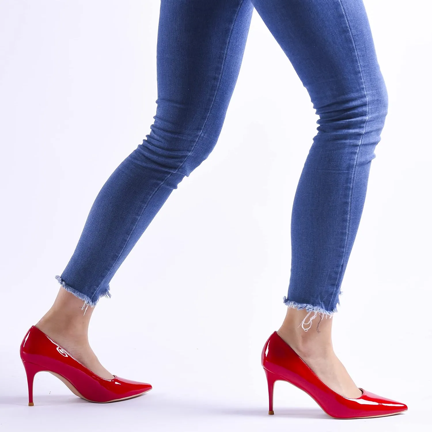GENSHUO High Heels Pumps for Women Closed Toe 3 Inch Stillettos Heels Dress Shoes
