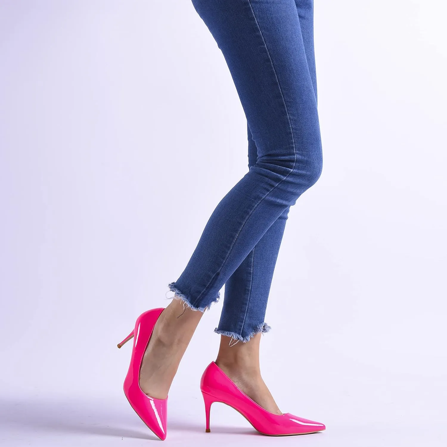 GENSHUO High Heels Pumps for Women Closed Toe 3 Inch Stillettos Heels Dress Shoes