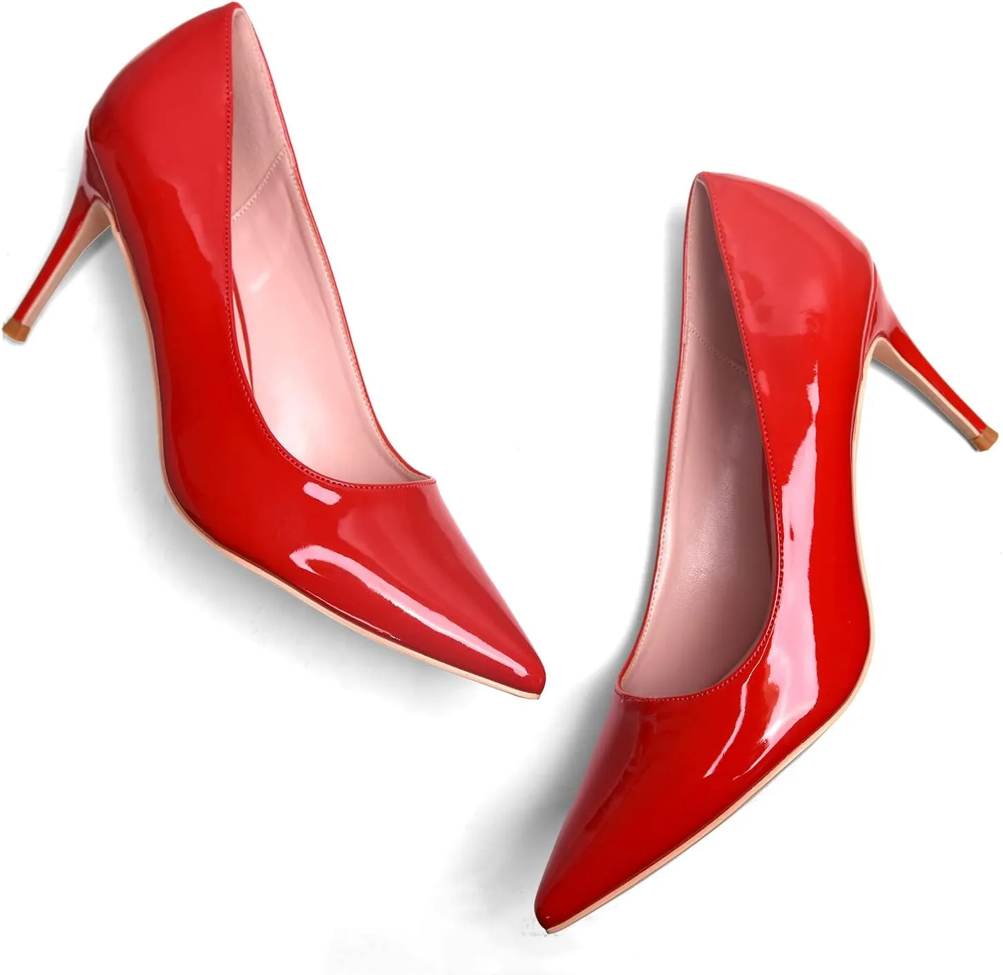 GENSHUO High Heels Pumps for Women Closed Toe 3 Inch Stillettos Heels Dress Shoes