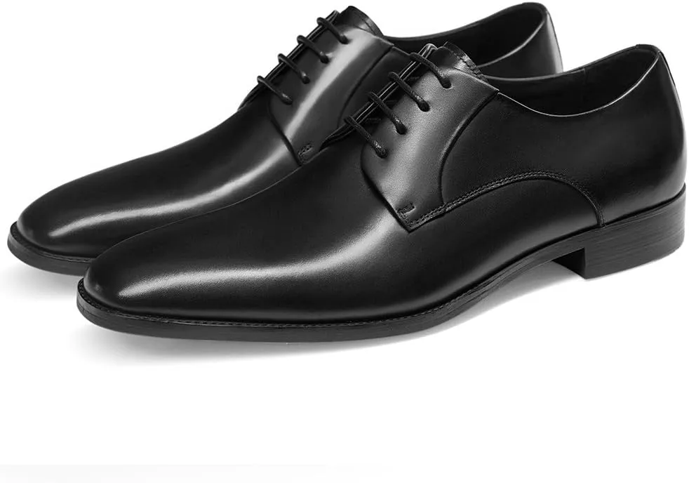 GIFENNSE Men's Handmade Leather Modern Classic Lace up Leather Lined Perforated Dress Oxfords Shoes