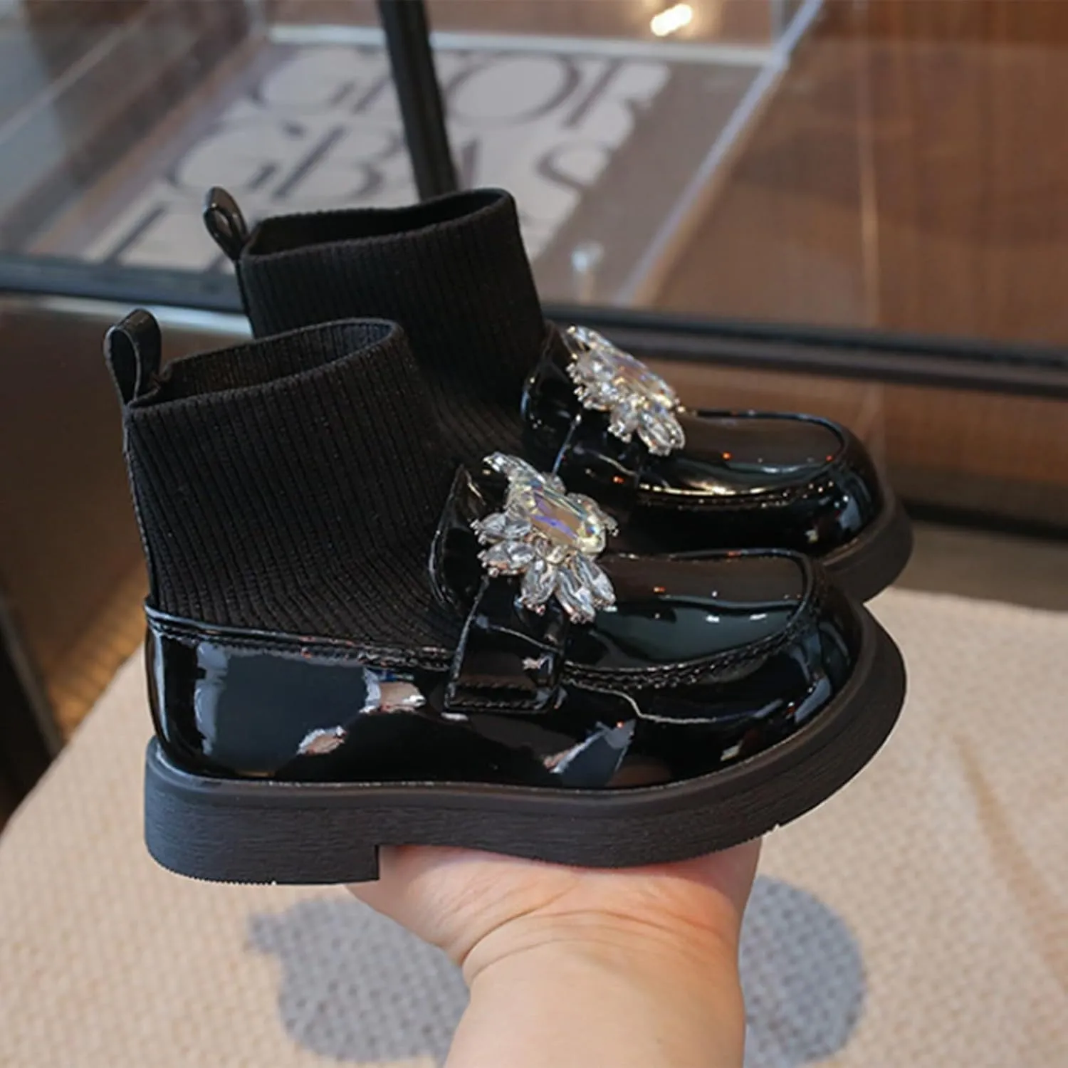 Girl Leather Loafers Comfortable Waterproof Slip On Shallow Mouth Round Toe Shoes Baby Lightweight Snow Ankle Boots
